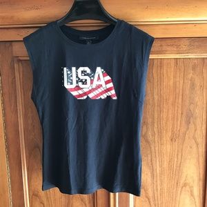 Tommy Hilfiger Navy Blue 'Americana' USA Graphic T-Shirt Small